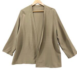 RTW Charleston Open Front Top Womens Beige Flowy Long Sleeve Blouse Size XXL